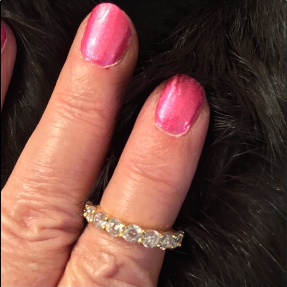 Eternity Ring 18kt GP(?) wWhite Crystals 5.2 - Picture 7 of 8